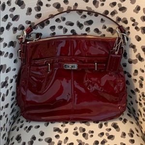 Wine color Coach bag